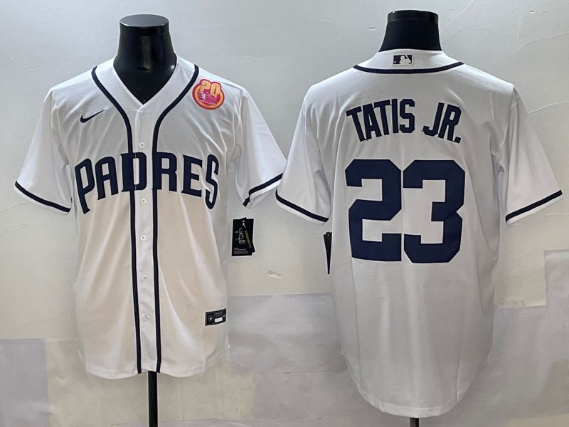 Men 2025 San Diego Padres #23 Tatis jr White Game Nike MLB Jersey style 6